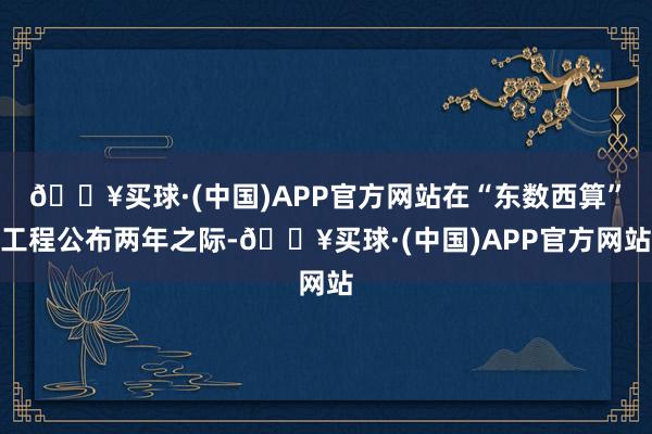 🔥买球·(中国)APP官方网站在“东数西算”工程公布两年之际-🔥买球·(中国)APP官方网站