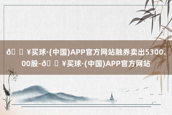 🔥买球·(中国)APP官方网站融券卖出5300.00股-🔥买球·(中国)APP官方网站