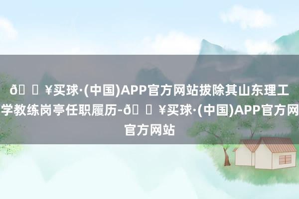 🔥买球·(中国)APP官方网站拔除其山东理工大学教练岗亭任职履历-🔥买球·(中国)APP官方网站