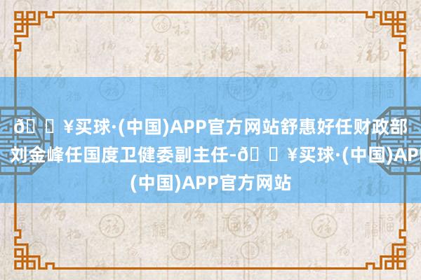 🔥买球·(中国)APP官方网站舒惠好任财政部部长助理，刘金峰任国度卫健委副主任-🔥买球·(中国)APP官方网站