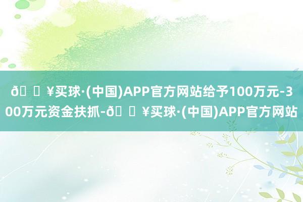 🔥买球·(中国)APP官方网站给予100万元-300万元资金扶抓-🔥买球·(中国)APP官方网站