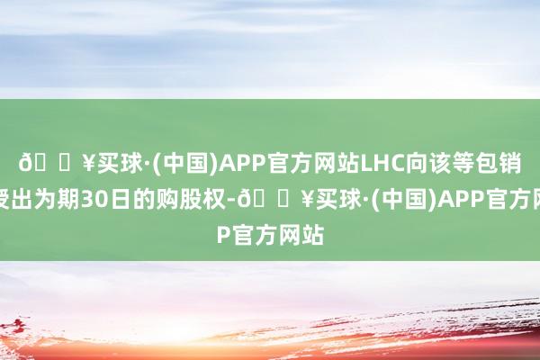 🔥买球·(中国)APP官方网站LHC向该等包销商授出为期30日的购股权-🔥买球·(中国)APP官方网站