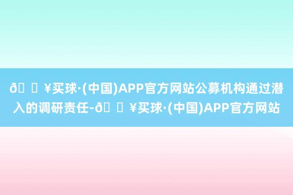 🔥买球·(中国)APP官方网站公募机构通过潜入的调研责任-🔥买球·(中国)APP官方网站