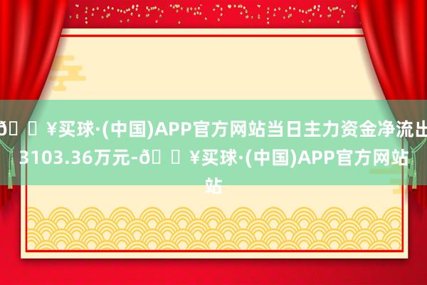 🔥买球·(中国)APP官方网站当日主力资金净流出3103.36万元-🔥买球·(中国)APP官方网站